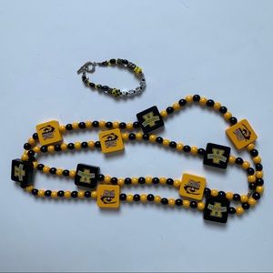 Vanderbilt Black & Gold Beaded Necklace & Bracelet